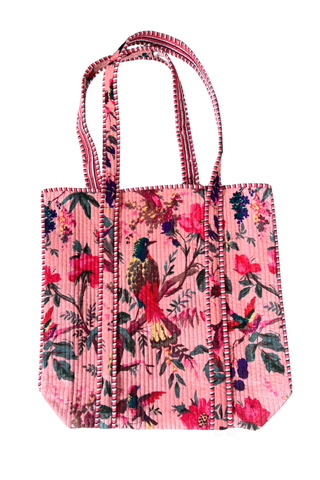 ETA 9/30-10/14 Birds of a Feather Pink Velvet Tote Bag