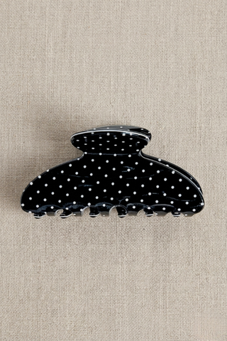Black Polka Dot Claw Clip