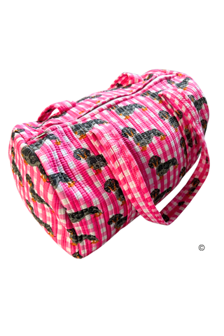 The Chloe Pink Gingham Duffel Bag©