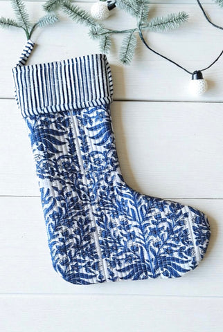 ETA 9/23 - Noel Blue Floral Holiday Stocking