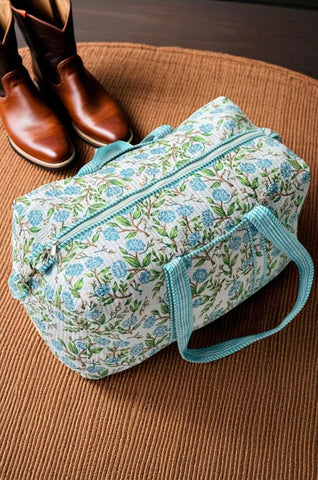 ETA 10/9 - Kingsley Blue Floral Duffle Bag
