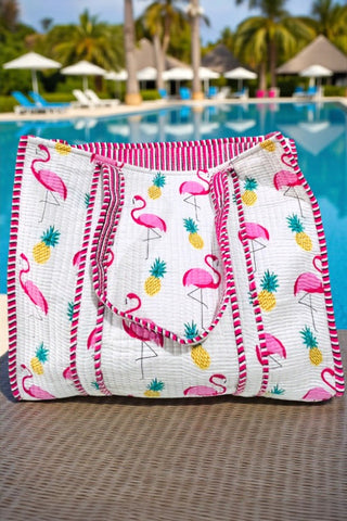 ETA 12/5 - Florence Flamingo Print Tote Bag