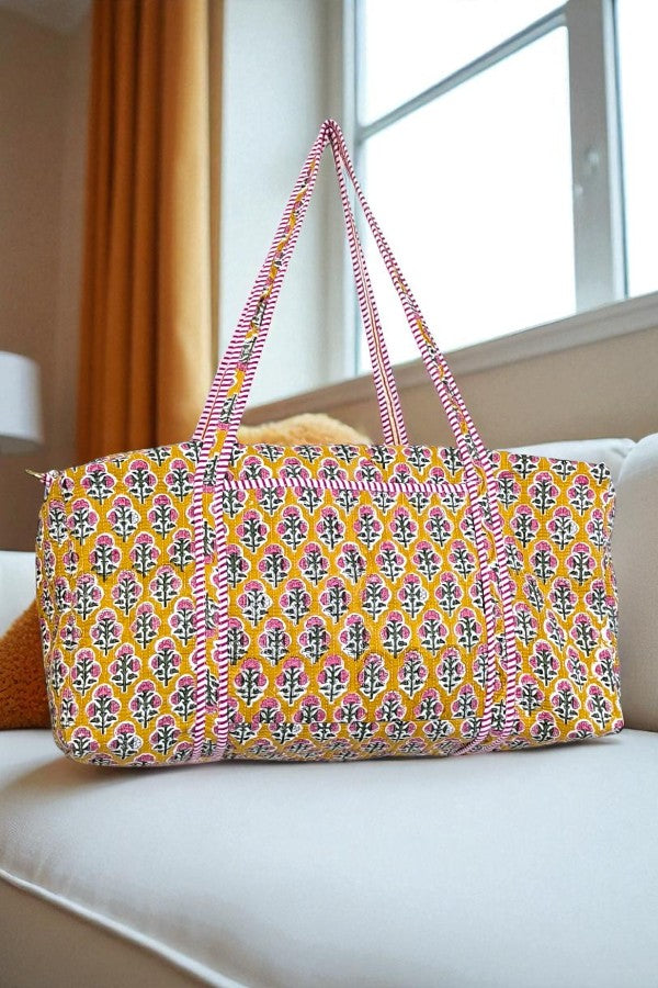 ETA 8/29 - Bright Side Yellow Floral Duffle Bag