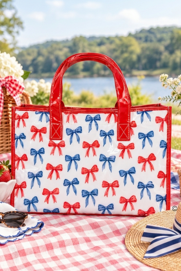 ETA 1/8-1/29 The Americana Bow Vinyl Tote Bag©