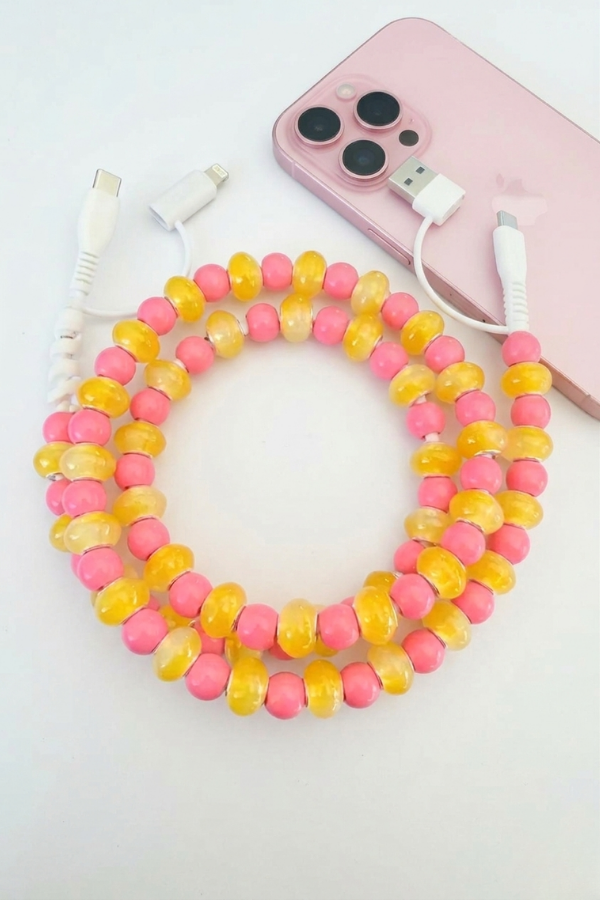 ETA 4/24 - Updated Pink and Yellow Beaded Charger