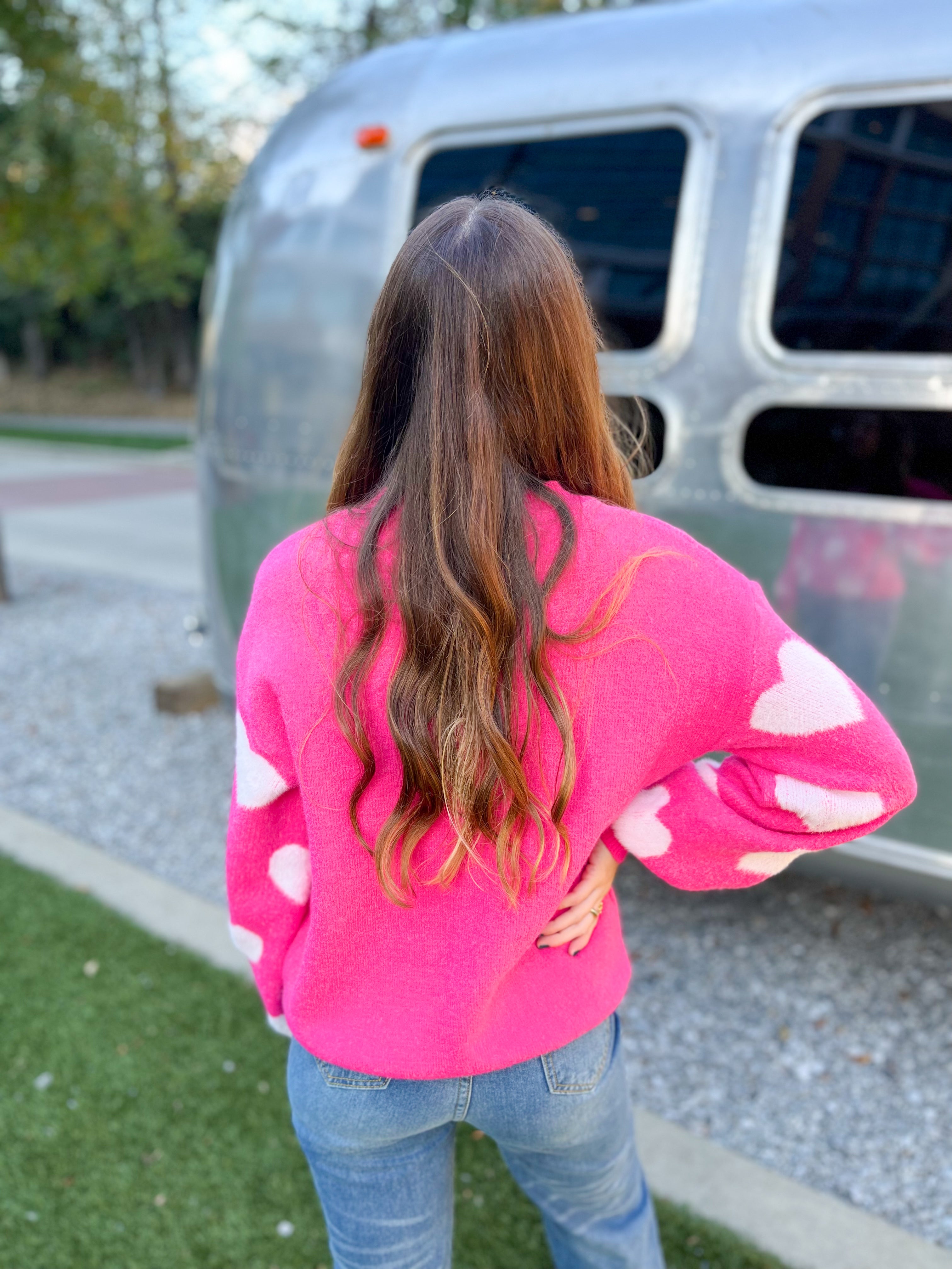 Hot Pink Heart Sweater - ETA 12/29