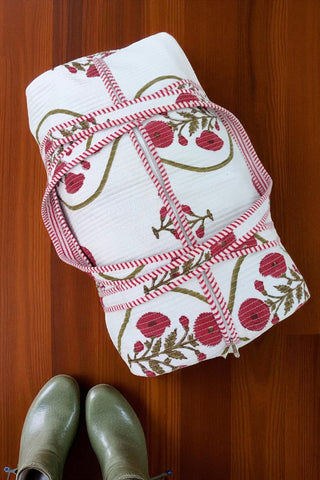 ETA 9/10 - Ellison Burgundy Floral Duffle Bag