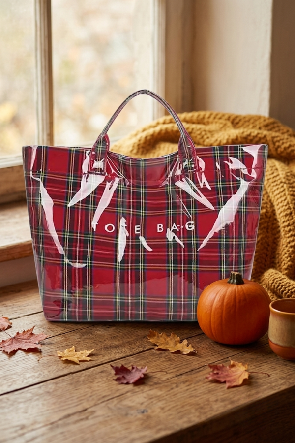 ETA 9/8 - Red Plaid TOTE BAG
