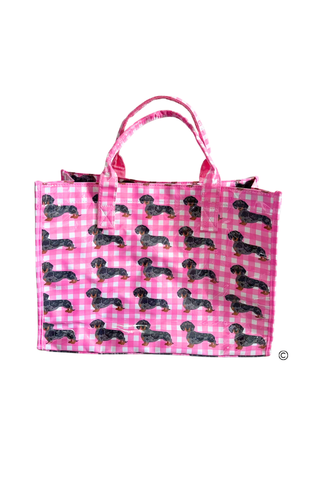 ETA 8/24-9/7 The Chloe Pink Gingham Vinyl Tote Bag