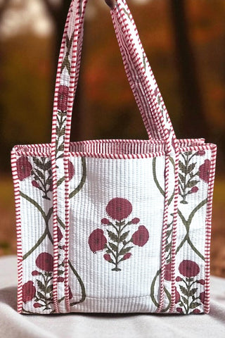 ETA 8/27 - Ellison Burgundy Floral Tote Bag