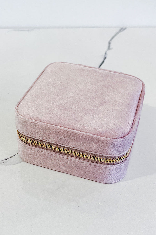 For Keeps Pink Velvet Jewelry Box