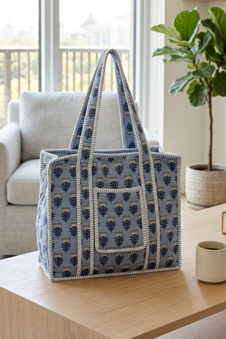 ETA 10/19-11/9 Nash Grey Carryall in Bluebell