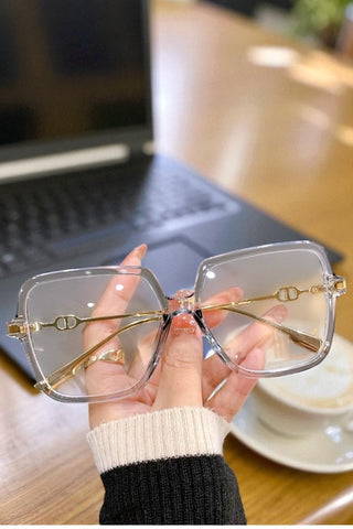 ETA 10/31 - Natalie Clear Gray Square Blue Light Glasses