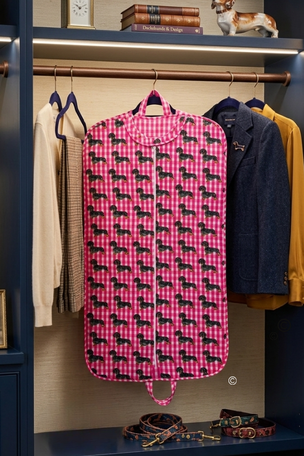 The Chloe Pink Gingham Garment Bag©