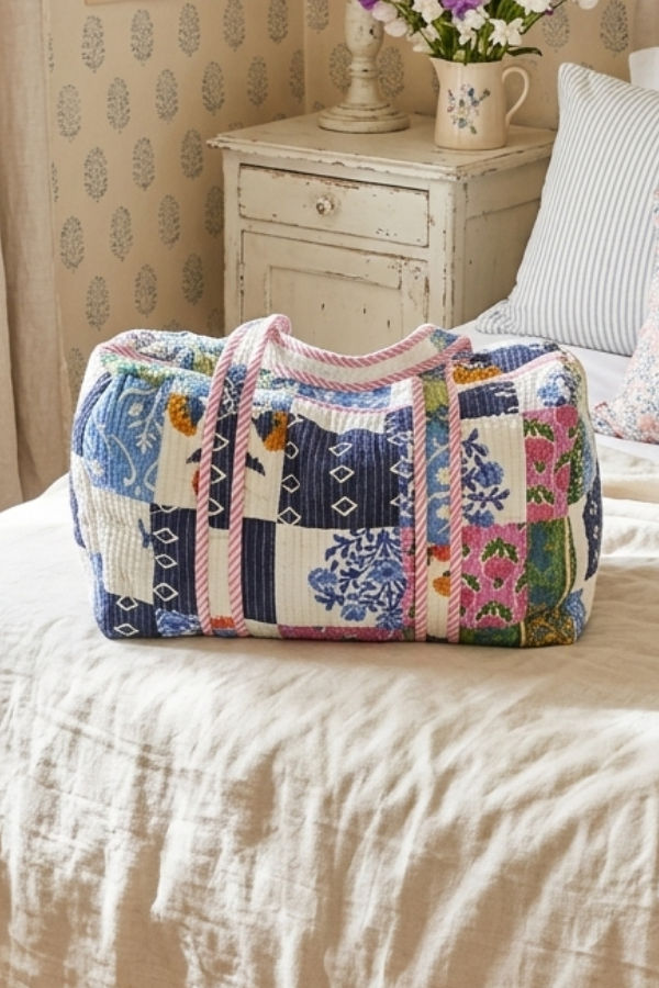 ETA 7/20 - Luna Floral Patchwork Print Duffel Bag