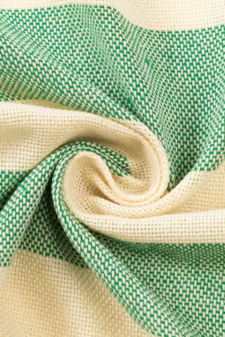 ETA 6/15 - Green Striped Cotton Turkish Beach Towel