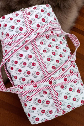 ETA 9/10 - Sullivan Red and White Floral Duffle Bag