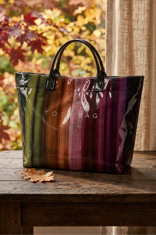 ETA 9/8 - Dark Multicolor Striped TOTE BAG
