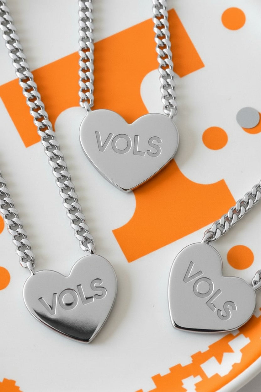 ETA 12/2 - Go VOLS Go Engraved Silver Necklace
