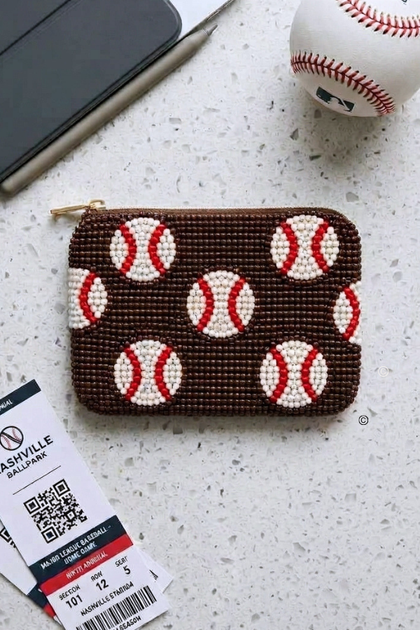 ETA 10/19-11/9 Take Me Out Beaded Coin Purse