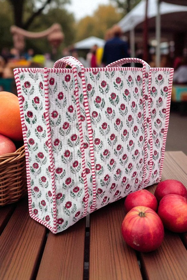 ETA 8/27 - Sullivan Red and White Floral Tote Bag