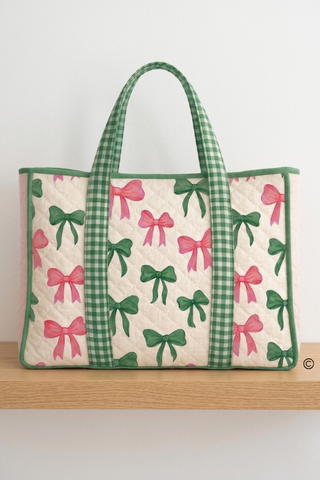 ETA 5/1 - Southern Belle Pink and Green Bow Tote bag