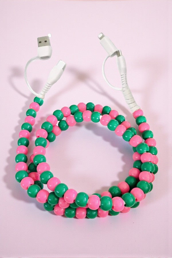ETA 2/27 - Updated Pink and Green Beaded Charger