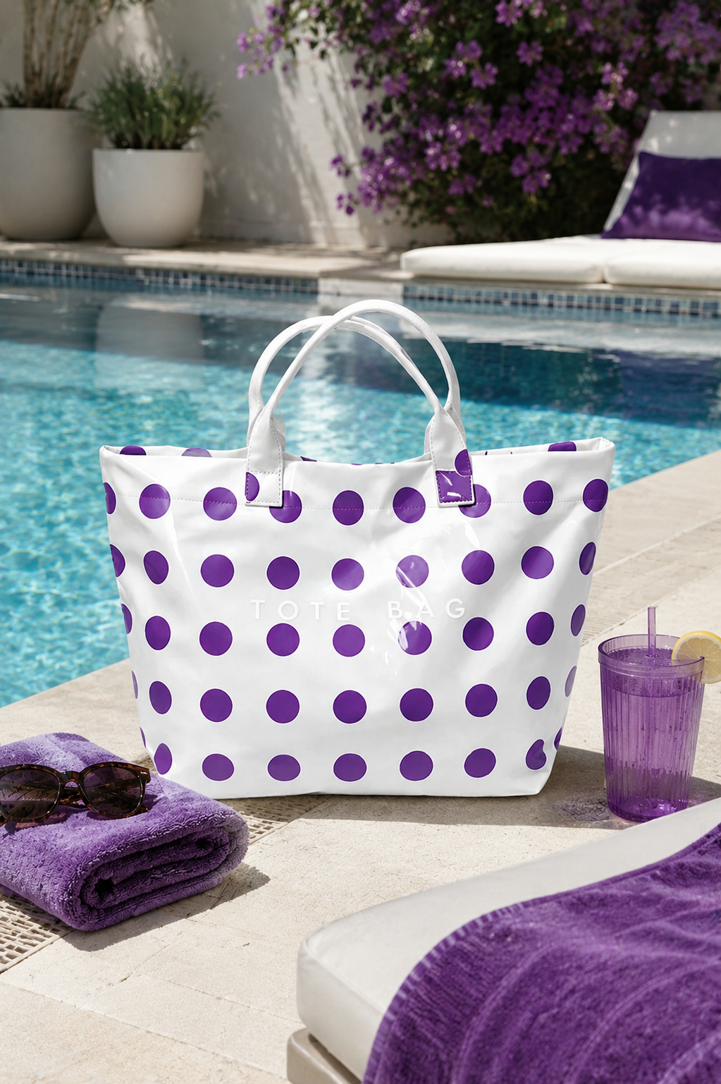 ETA 8/13 - Purple Polka Dot TOTE BAG