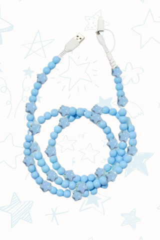 ETA 6/13 - Blue Star Beaded Cord Phone Charger