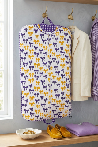 ETA 7/30-8/13 Sideline Social Purple and Yellow Bow Garment Bag