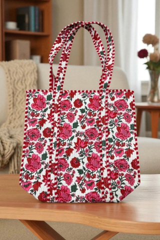 ETA 9/12 - Poppy Lane Pink Floral Tote Bag