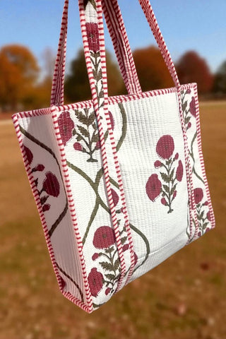 ETA 8/27 - Ellison Burgundy Floral Tote Bag