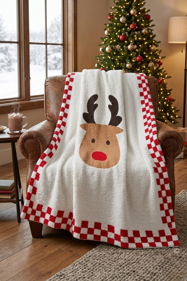 ETA 9/30 - Santa's Sweetheart Reindeer Blanket