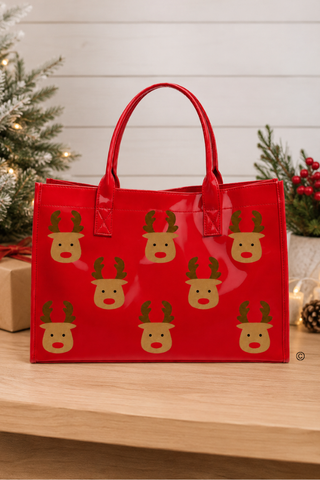 ETA 9/30 - Oh Deer! Christmas is Here! Red Tote Bag