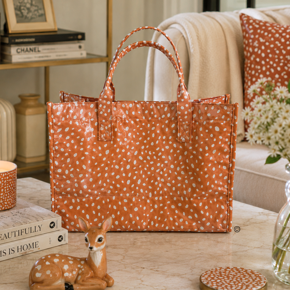 ETA 9/30-10/14 Fawntastic Vinyl Tote Bag