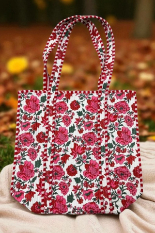 ETA 9/12 - Poppy Lane Pink Floral Tote Bag