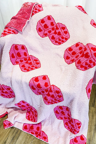 ETA 1/6 - Pink Heart Dice Luxury Blanket