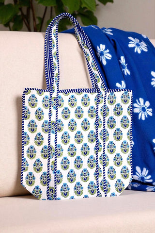 ETA 10/6 - Emma Blue and White Floral Tote Bag