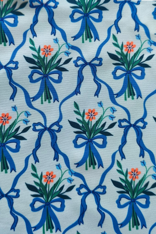 ETA 6/5 - Lainey Blue Floral Canvas Tote Bag
