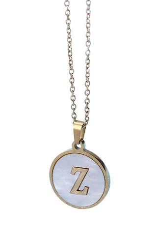 Gold Pearl Initial Necklace Z - ETA 3/15