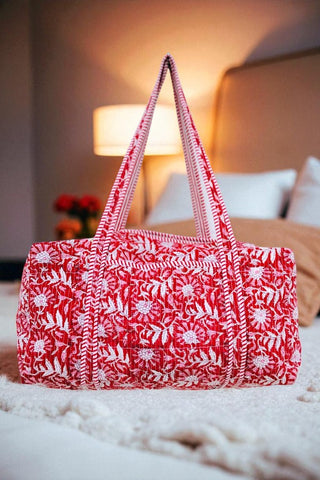 ETA 9/16 - Hampton Red Floral Duffle Bag