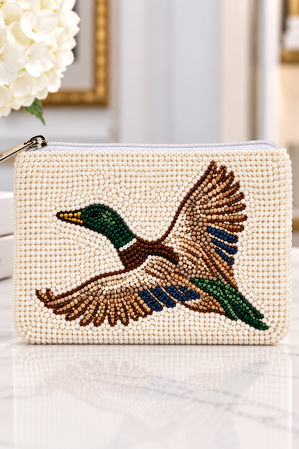ETA 10/15-10/29 Mallard Marshland Beaded Coin Purse