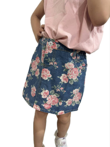 Betsy Kids Floral Denim Skirt