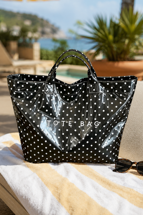ETA 7/15 - Black and White Polka Dot TOTE BAG