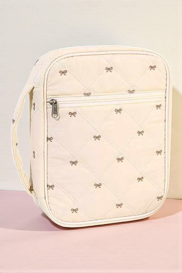 ETA 1/12 - Cream and Brown Bow Bible Cover