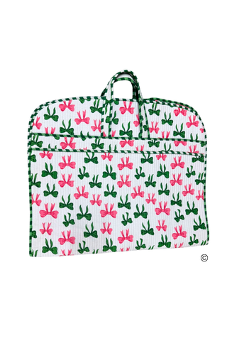 ETA 7/30-8/13 Southern Belle Pink and Green Bow Garment Bag