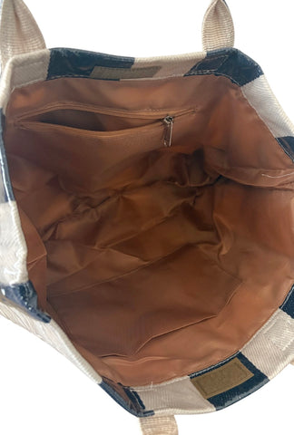 ETA 4/13 - Navy and Beige Striped TOTE BAG