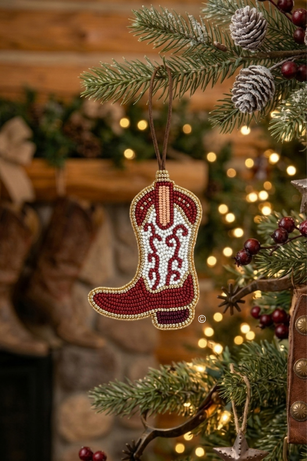 ETA 10/19-11/9 The Rhinestone Rodeo Beaded Boot Ornament