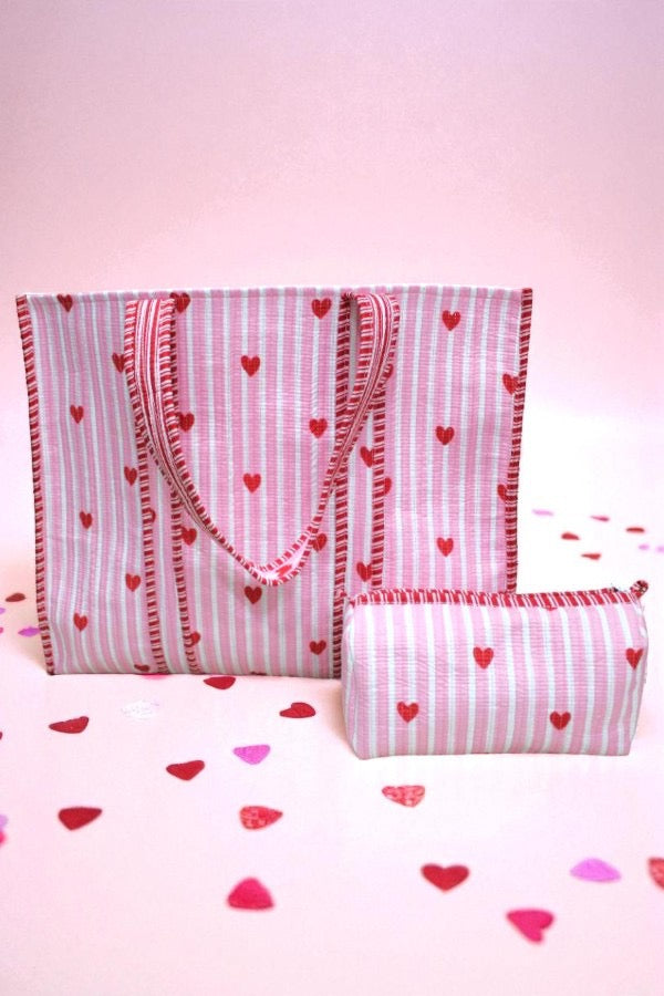 ETA 12/8 - Sweet on You Pink Tote and Cosmetic Bag Set