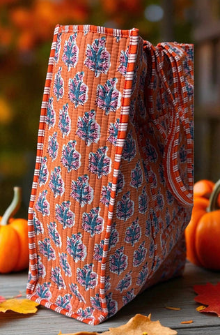 ETA 10/9 - Talbot Orange Floral Tote Bag